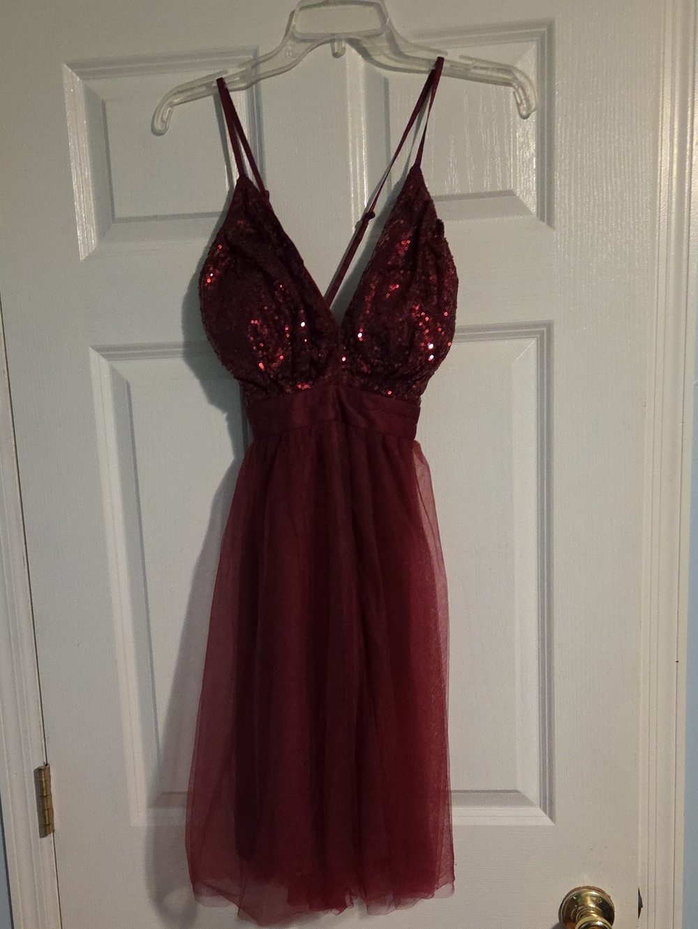 SHEIN Burgundy Satin Slip Dress